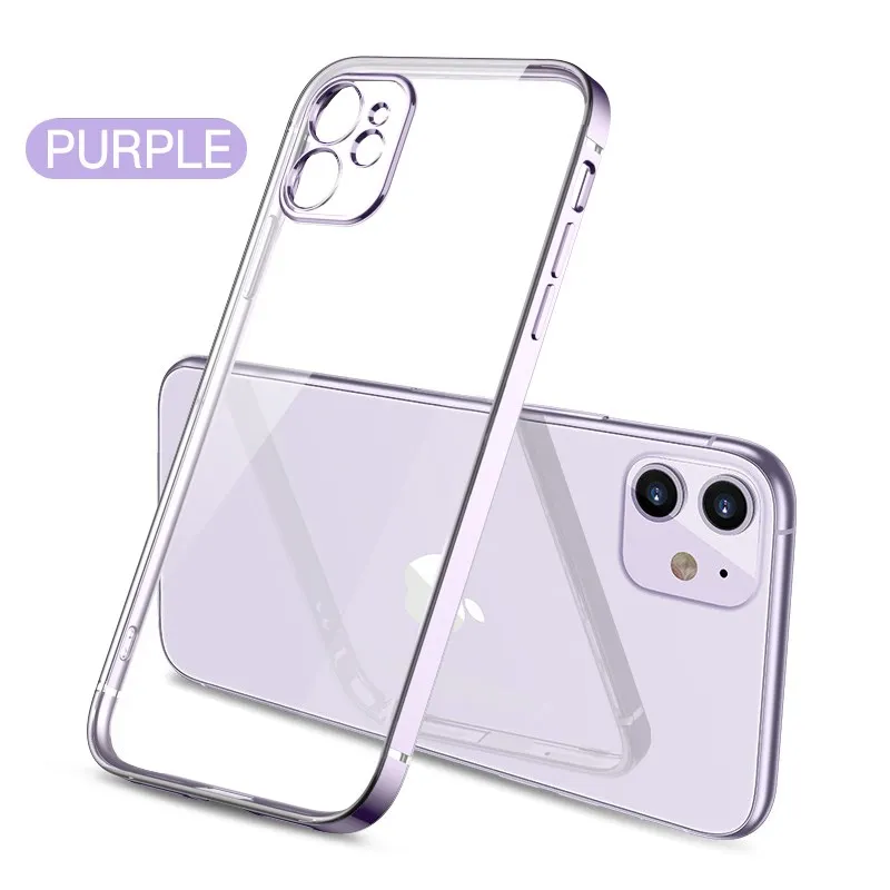 

Luxury Classic Square frame Plating Case on For iPhone 11 Pro Max 12 iphone x xs max xr 7 8 plus se 2020 Cases Soft Clear Cover