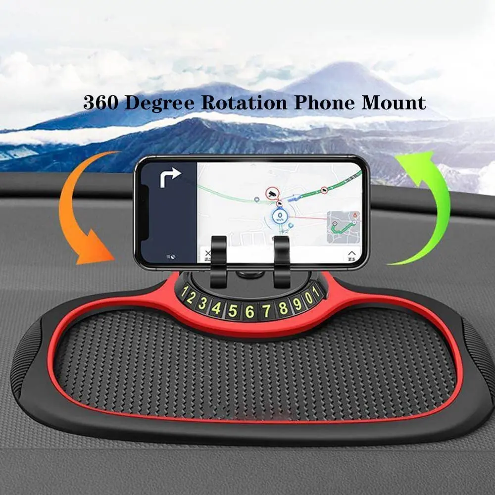 

New Universal 3-In-1 Anti-Slip Car Silicone Mobile Phone Bracket Dashboard 360 Degree Rotatable Phone Holder For Phone Supplies