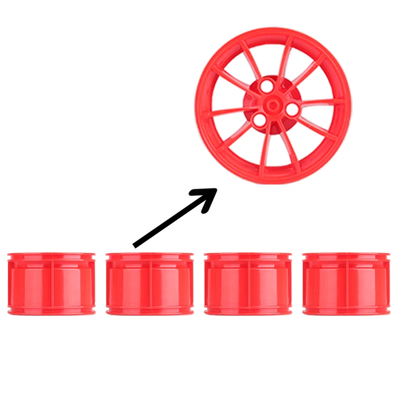 4pcs red Technic Car 42056 42083 23009 20086 Bugatti запасные части Красный Черный золотое покрытие колесная ступица, шина строительные блоки аксессуары для кирпичей - Цвет: 4pcs red