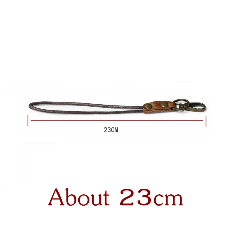 23 CM Wholesale Key Holder keychain Rope Retro Leather Key Chain Neck Rope Card Pack Parts 49cm 23cm 15cm Durable Portable Cheap K19 - Цвет: 23 CM