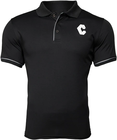 black logo Бренд Camisa masculina мужские рубашки поло быстросохнущие с коротким рукавом мужские рубашки поло спортивные майки Golftennis размер плюс Мужской топы - Цвет: black logo