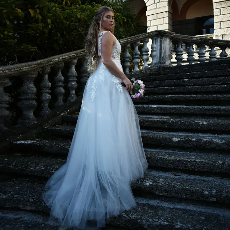 FADISTEE элегантные длинные платья для подружек невесты с аппликацией Кружева Бисероплетение Кружева Стиль свадебное платье до 50 - Цвет: white