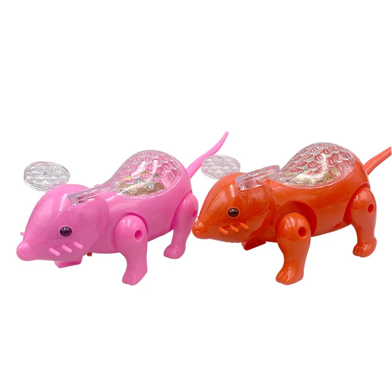 

Year of the Rat New Hot Selling Electric Luminous Mouse with Music Electric Rope Mouse Stall Hot Selling Holiday Gifts