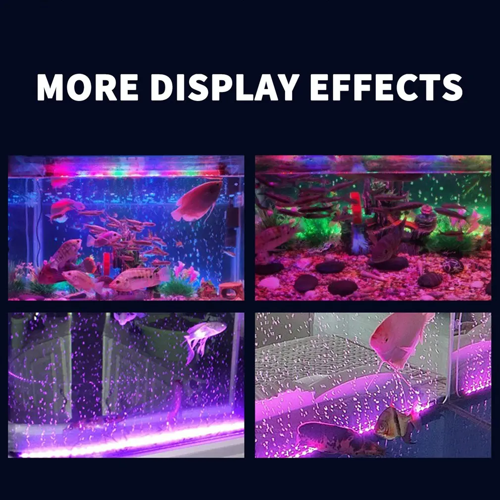 

Aquarium LED Bubble Light Strip Color Changing Bubble Lighting Waterproof Fish Tank Decoration Low Power LED
