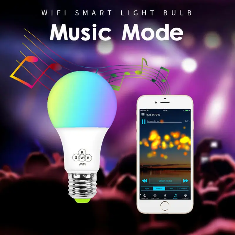 Новинка 2019 модная брендовая популярная умная Светодиодная лампа E27 с Wi-Fi и