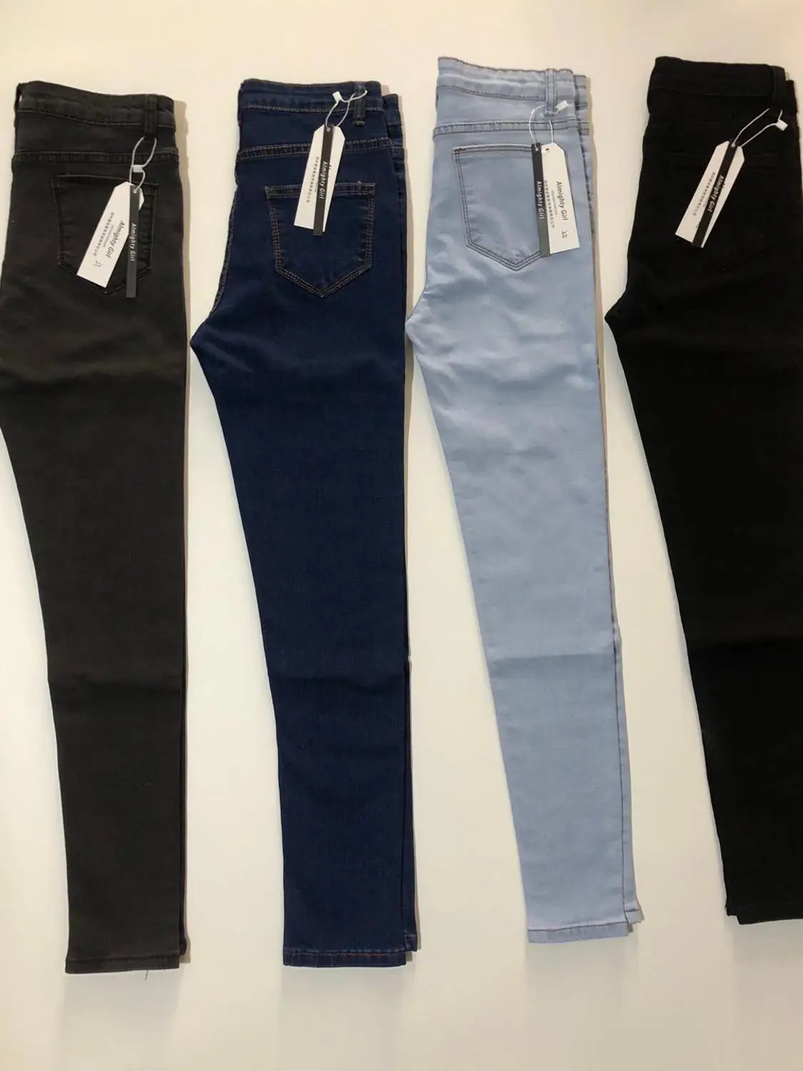 Джинсы женские с высокой талией Стрейч Карандаш обтягивающие до щиколотки брюки