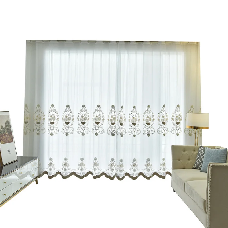 Тюль для окон в скандинавском стиле гостиной спальни кабинета балкона Белый
