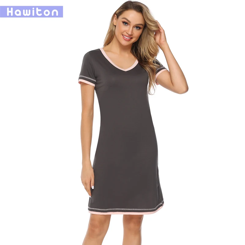Hawiton хлопок женское платье для сна Лето Плюс Размер Женское ночное повседневное
