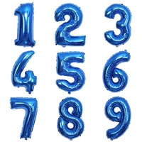 32 inch blue number foil balloon digital 0 to 9 helium balloons birthday party decoration inflatble air ballon wedding supplies