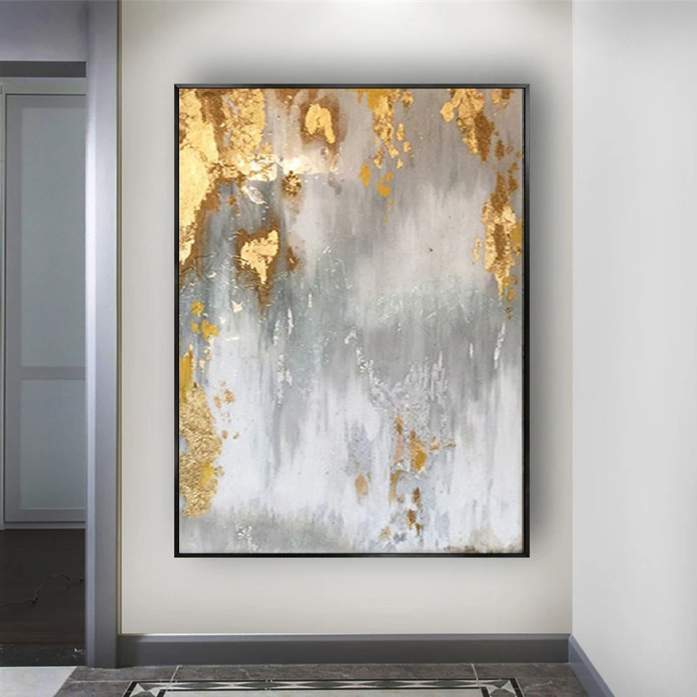 100% ручная работа золотой и белый зыбучий песок абстрактная картина на холсте