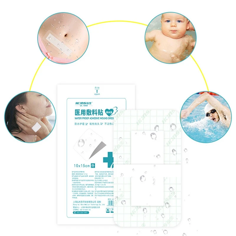 Водонепроницаемый бактерицидный лейкопластырь 6x7 см прозрачный Стерильная