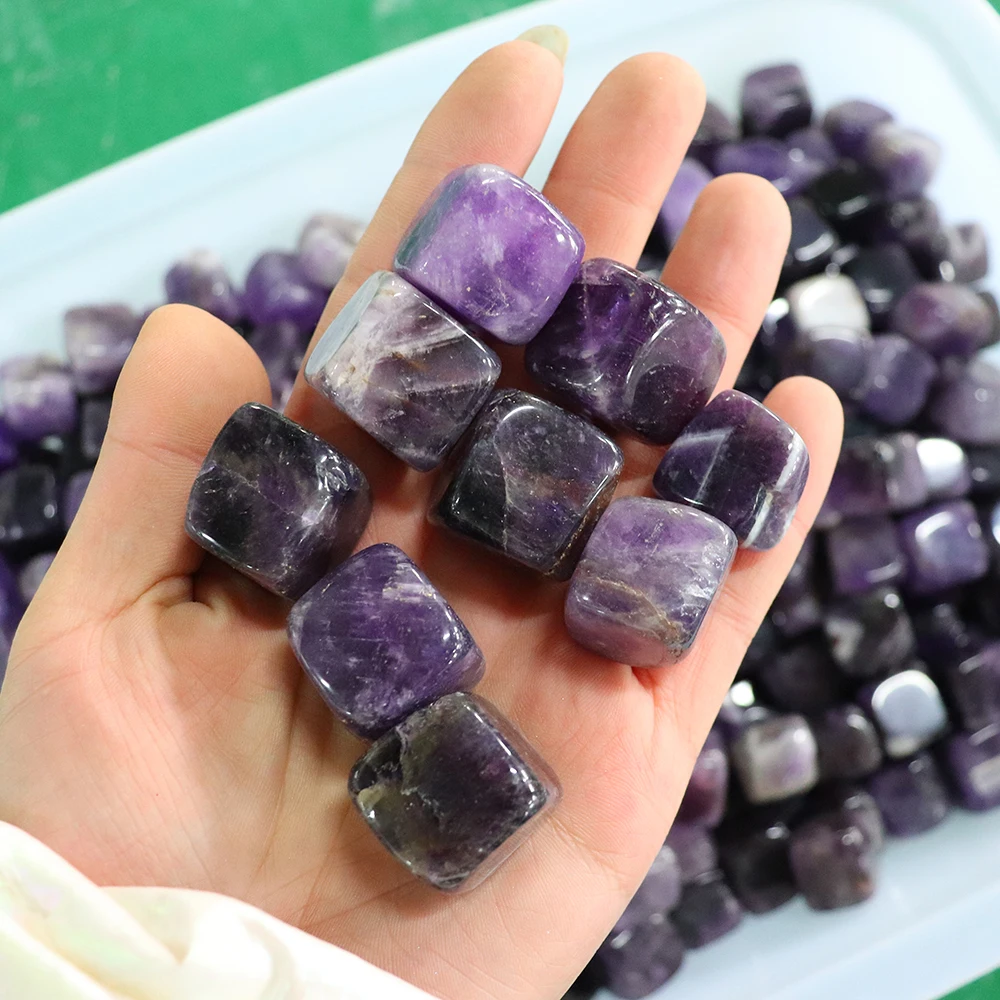 

2cm Natural Tumbled Crystal Square Mineral Amethyst Stone Pendulum Reiki 7 Chakras Crystal Rose Quartz Rock Healing Gems Sphere