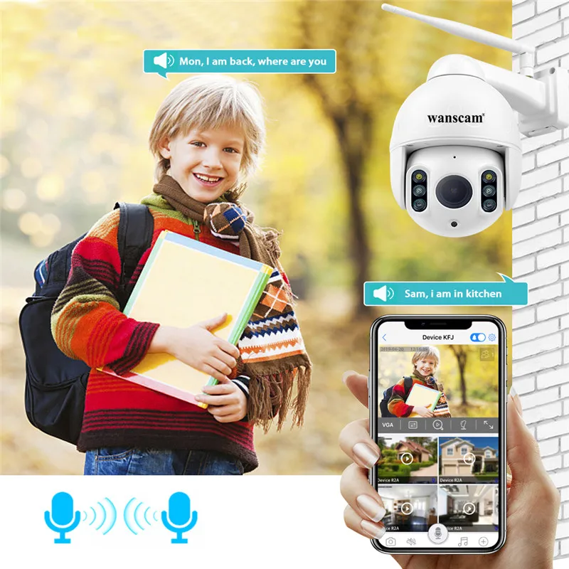 Wanscam K64A 1080P PTZ 16X Zoom FHD Обнаружение лица автоматическое отслеживание WiFi беспроводной двусторонний звук для камеры R60 беспроводная камера