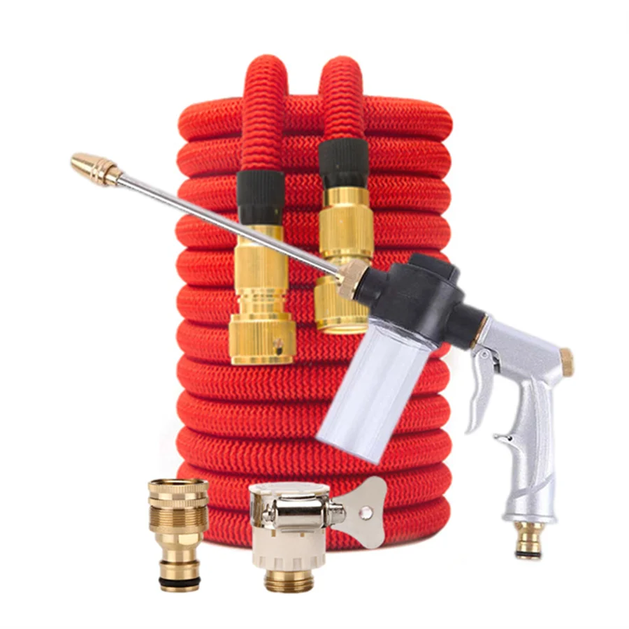 

Garden Water Hose Expandable Double Metal Connector High Pressure Pvc Reel Magic Water Pipes for Garden Farm Irrigation Car Wash