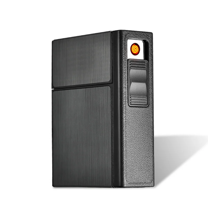 Чехол для сигарет 2 в 1 зажигалка курения беспламенная Зажигалка из алюминиевого