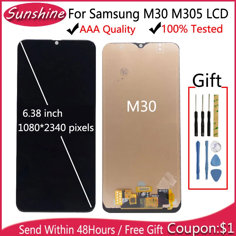 ЖК дисплей для Samsung galaxy M30 M305 M305F M305DS с сенсорным экраном дигитайзер сборка Дисплей