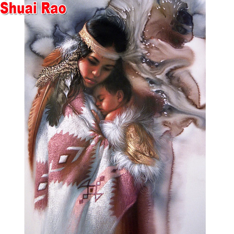 Алмазная вышивка индийская мама девочка наборы для вышивки крестиком алмазная