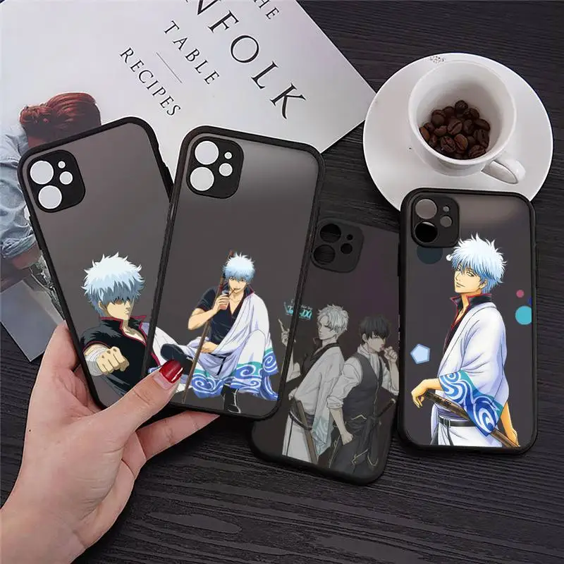 

Gintama sakata gintoki Phone Case Transparent Matte for iPhone 7 8 11 12 s mini pro X XS XR MAX Plus Clear mobile bag Soft