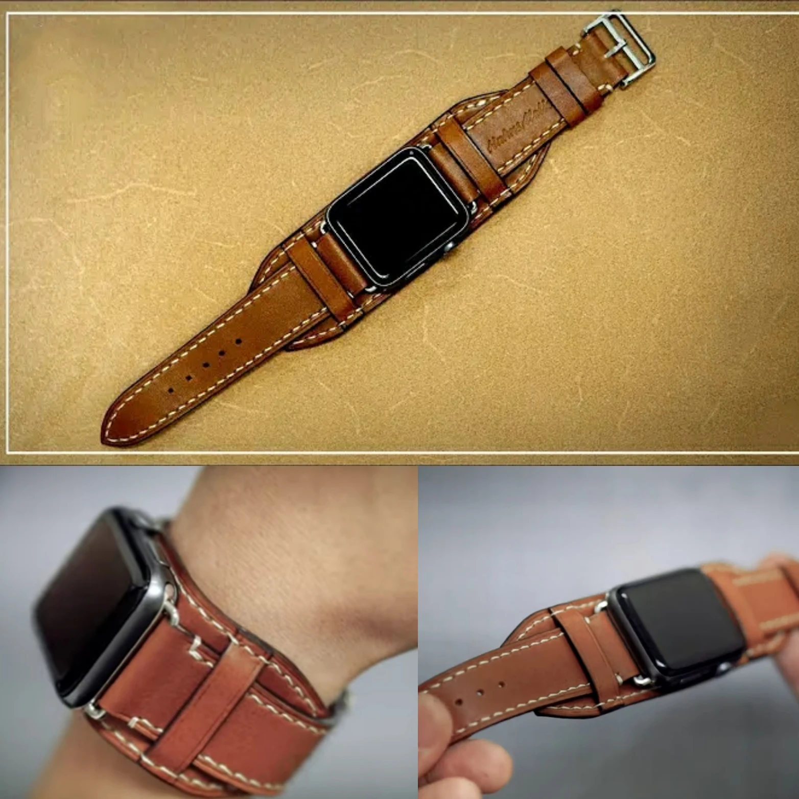 

Handmade leather knife mold laser knife mold custom Apple Watch with knife mold iWatch strap knife mold