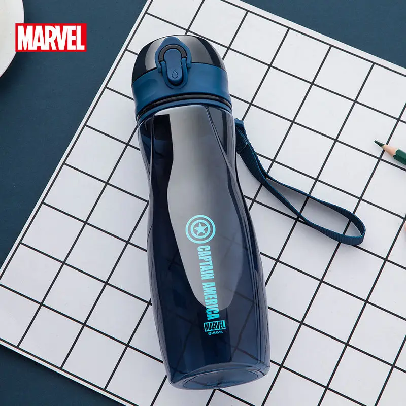 

Disney Marvel Water Cup Outdoor Sports Portable Male and Female Summer Students Direct Drinking Plastic Leak-proof Water Bottle