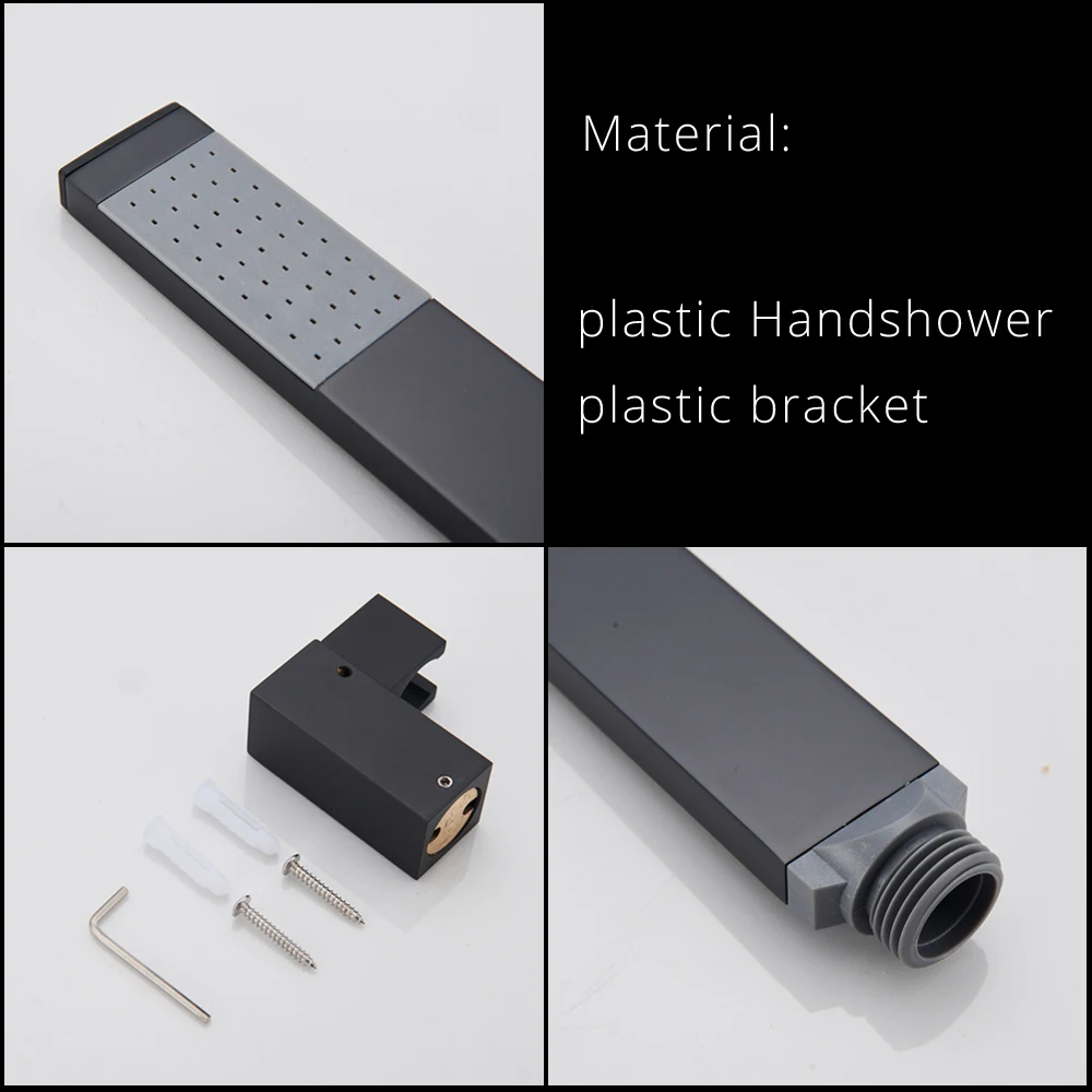 Черный смеситель для душа Водопад с двойной ручкой ванны набор ванны|Смесители