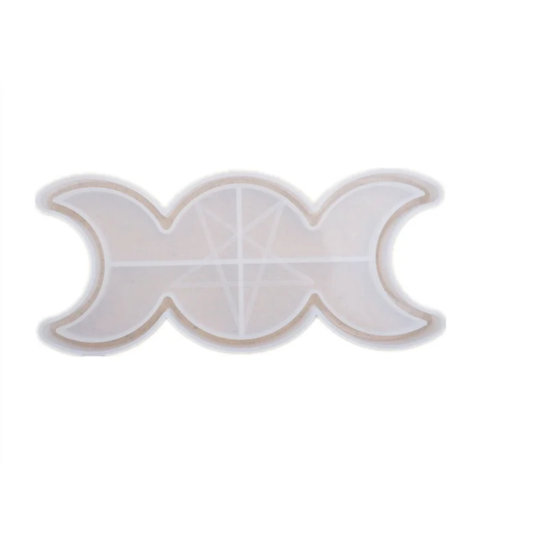 

Goddess Triple Moon Candle Holder Resin Mold Lunisolar Plate Silicone Molds Resin