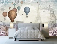 customized large mural wallpaper retro british wind and hot air balloon background wall wall covering