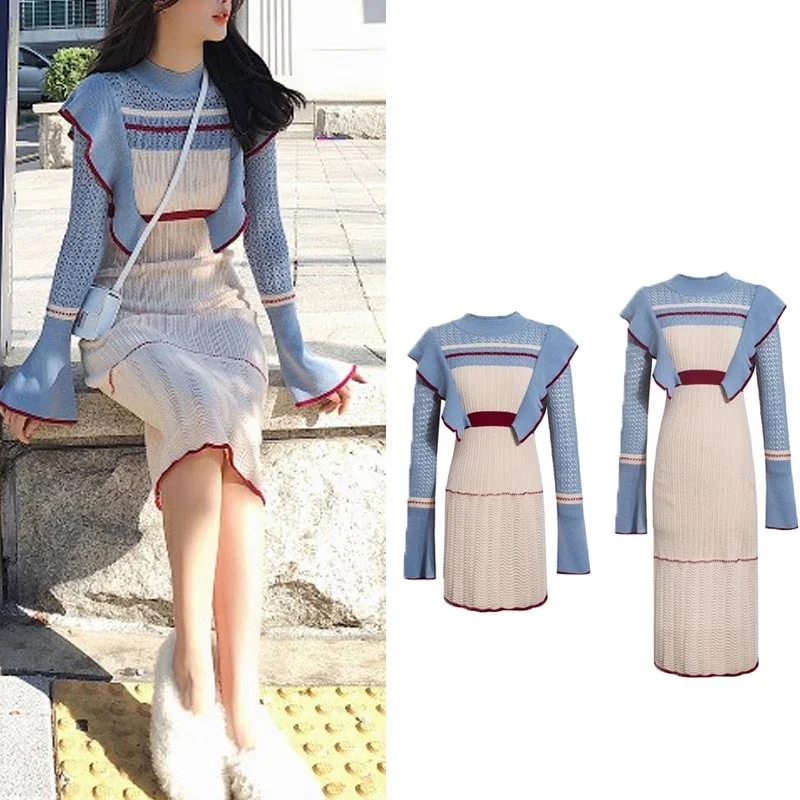 

Раннее осеннее платье с длинным рукавом, новинка 218