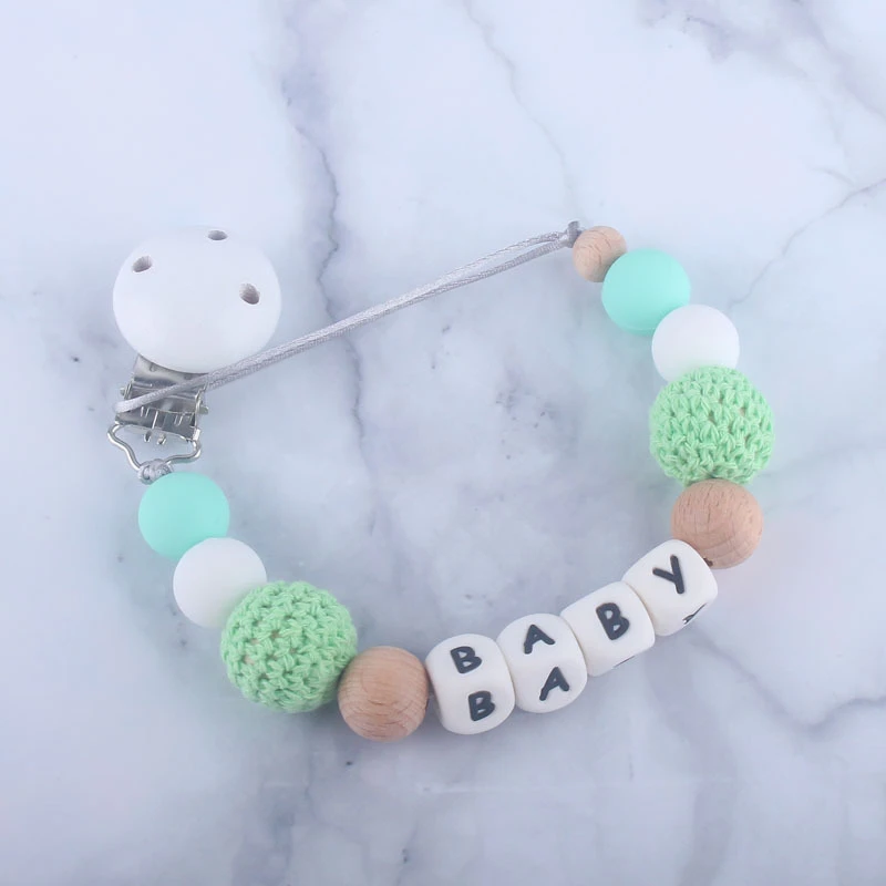 Цветные силиконовые зажимы для соски с именем забавная цепочка чупитро