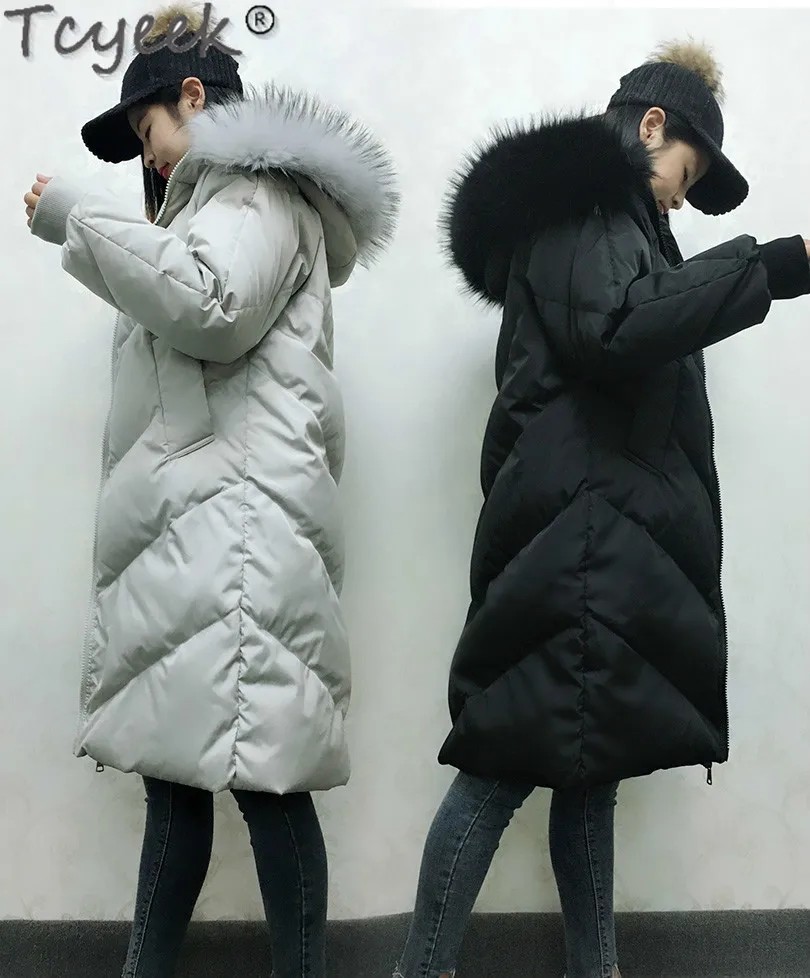 Женский пуховик с капюшоном длинное зимнее пальто женские в Корейском стиле на