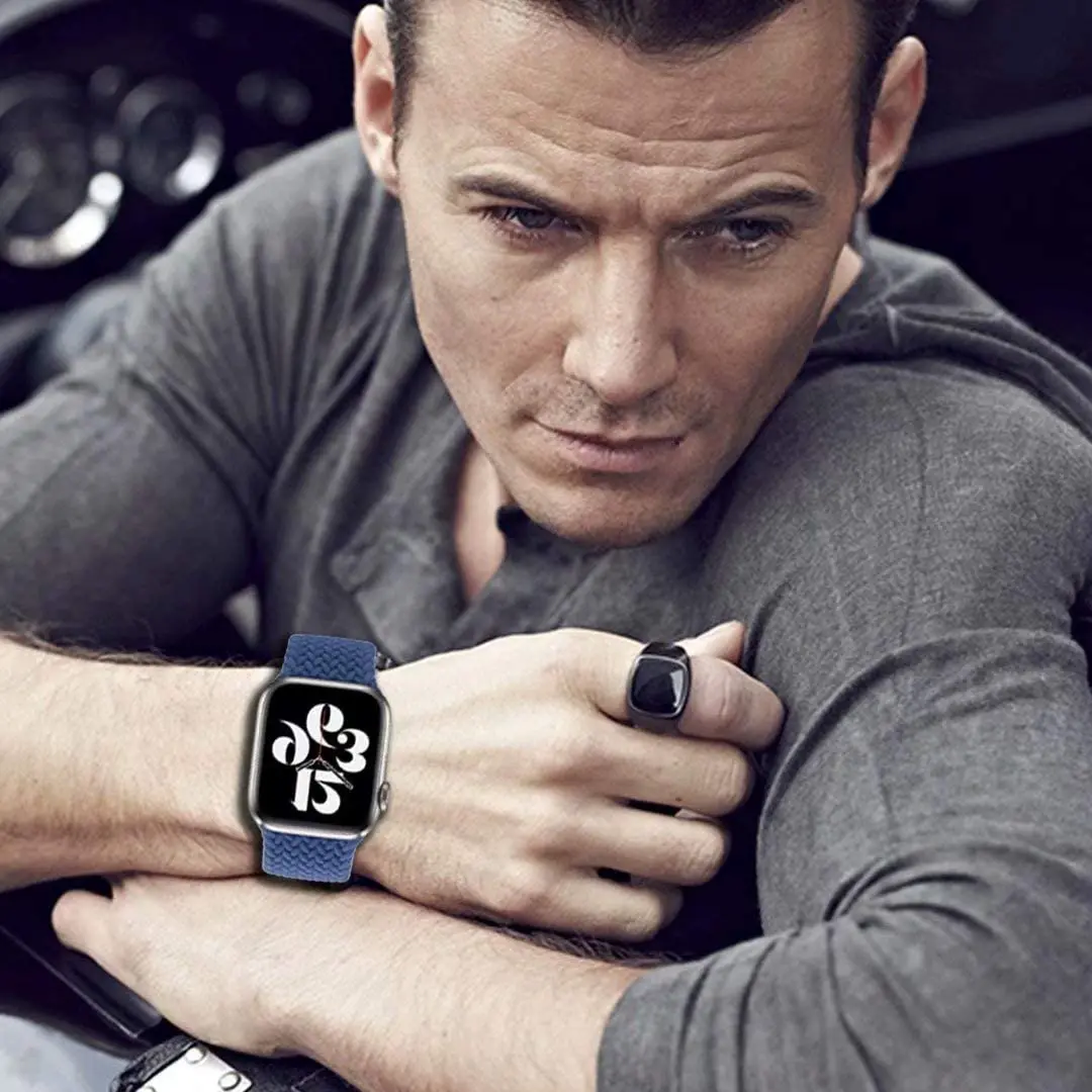 

2020 Braided Solo Loop Nylon fabric Strap For Apple Watch band 44mm 40mm 38mm 42mm Elastic Bracelet for Watch Series 6 SE 5 4 3