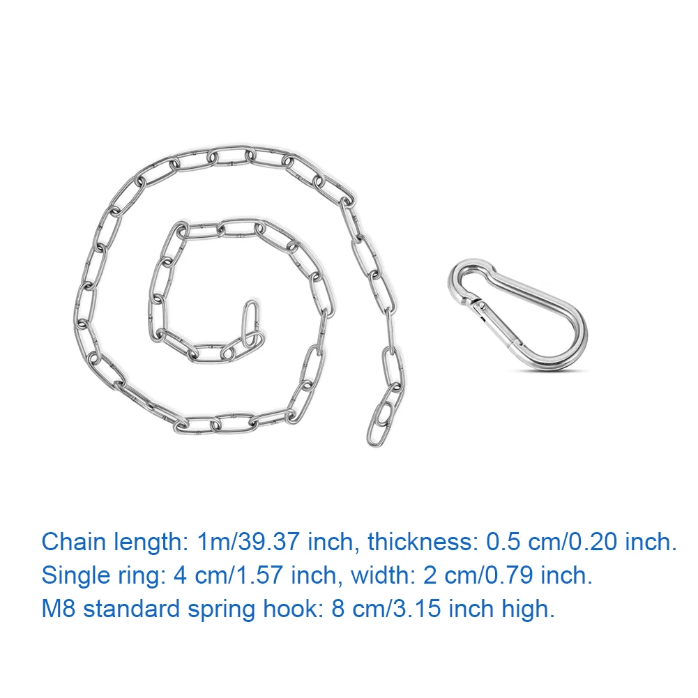 

2Set Stainless Steel Hanging Chair Chain Kits Hammock Swing Hooks Straps With Carabiners Hardware Accessories Hanging Chain