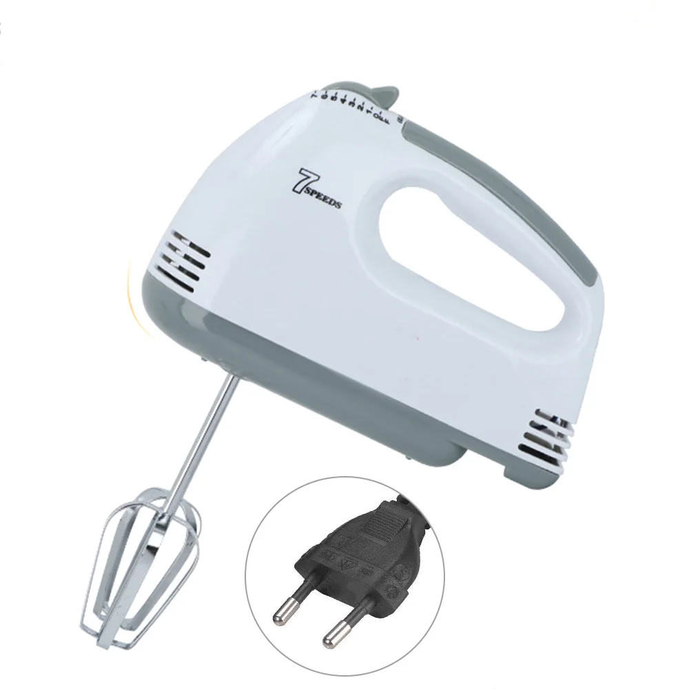 

Электрический ручной миксер 220 В, Миксер для еды, 7 скоростей, Электрический миксер для яиц, Миксер для крема и муки, бытовой миксер, посуда дл...