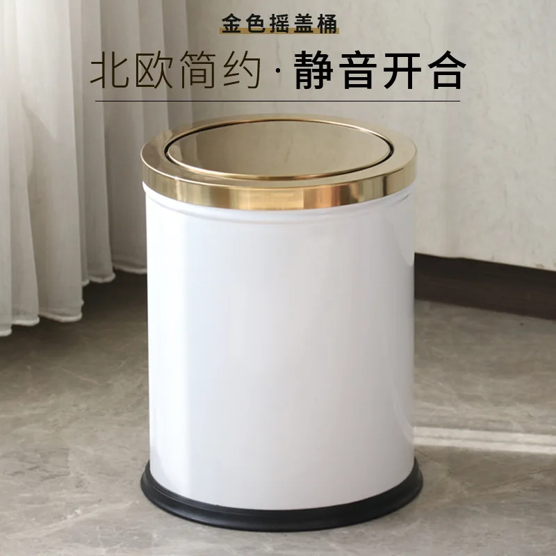 luxury gold trash can bedroom stainless steel home office bathroom trash bin kitchen cabinet storage poubelle storage bs50tc free global shipping