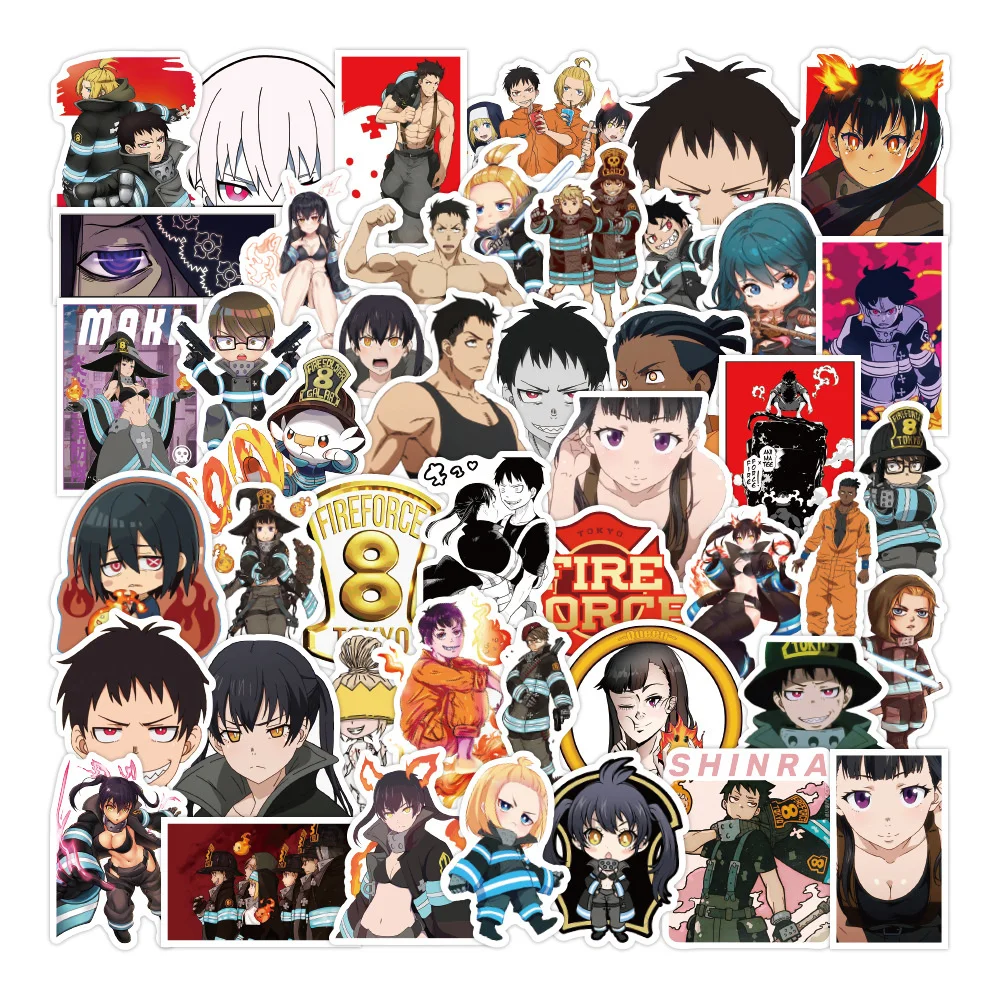 

10/30/50PCS Anime Fire Brigade Graffiti Sticker Kids Suitcase Luggage Laptop Classic Toy Waterproof Sticker Wholesale