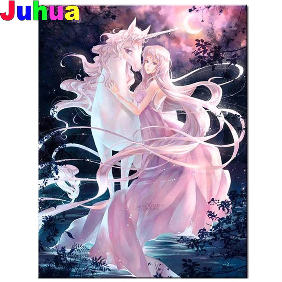 

Unicorn fairy diy Diamond Painting Mosaic cartoon 5D Full Square Round drill diamond Embroidery gift home decor dropshipping
