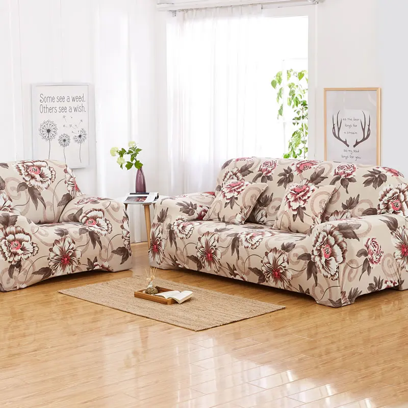 Европейский эластичный чехол для дивана с цветочным принтом на 2/3 мест защитный