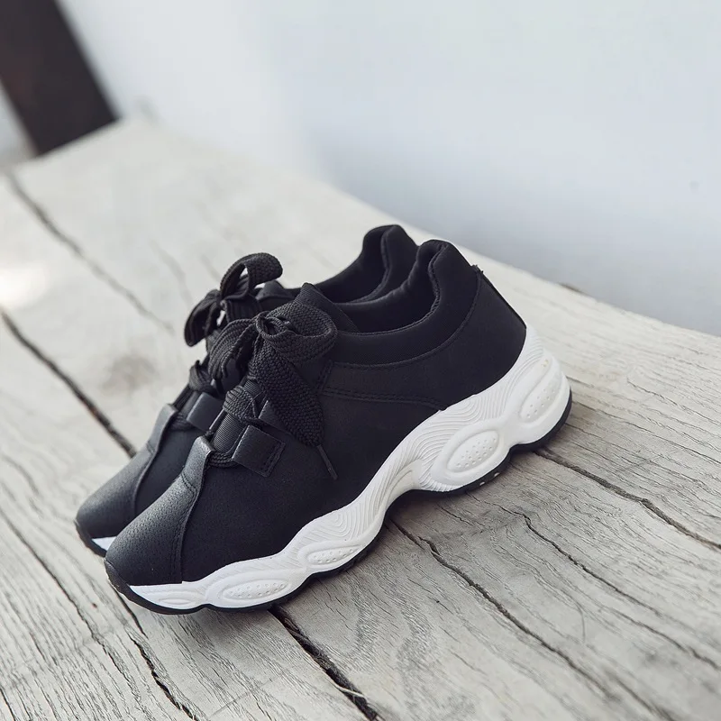 Женские кроссовки на платформе Белые Повседневные теннисные туфли