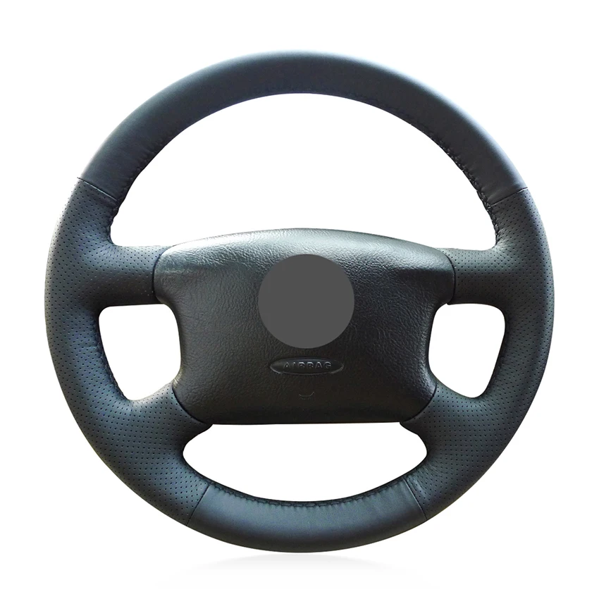 

Hand-stitched Black Genuine Leather Car Steering Wheel Cover for Skoda Octavia 1999-2005