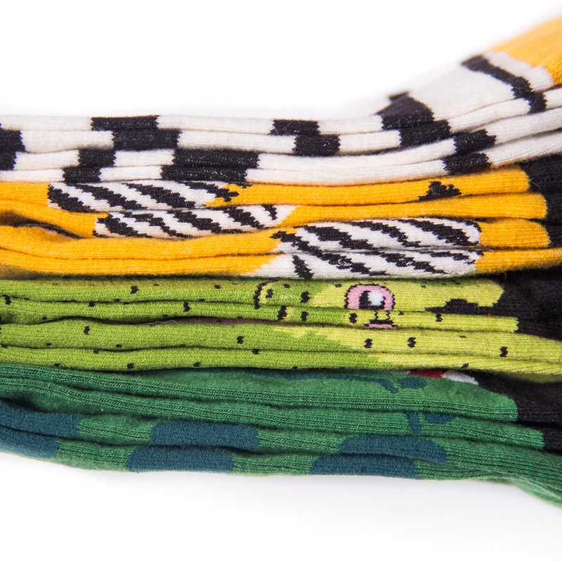 MYORED разноцветные вечерние носки 12 пар/лот яркие с мультяшными животными для