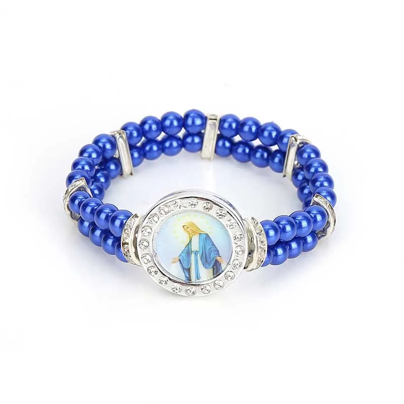 Женское украшение классический браслет модный с жемчугом крестом Иисуса