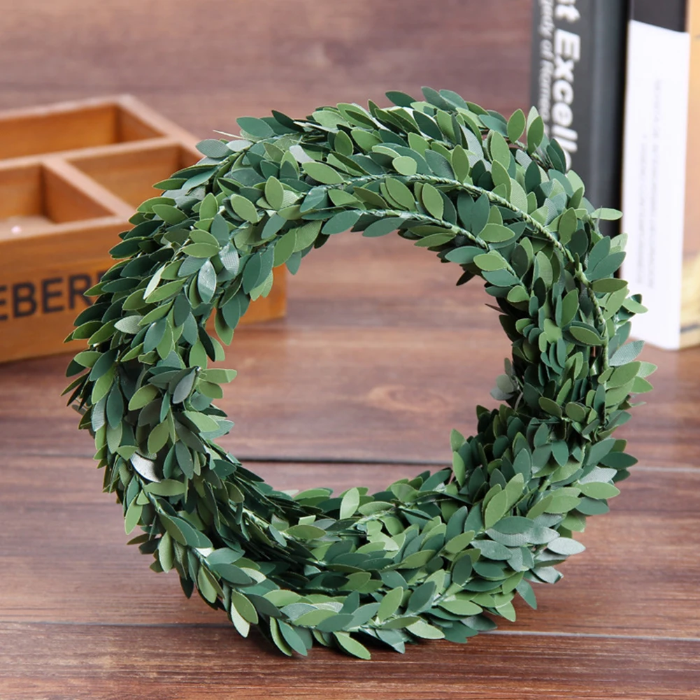 Garland Tree Decoration Wire Rattan PVC Leaves Natural Decor Hand Wreath | Дом и сад
