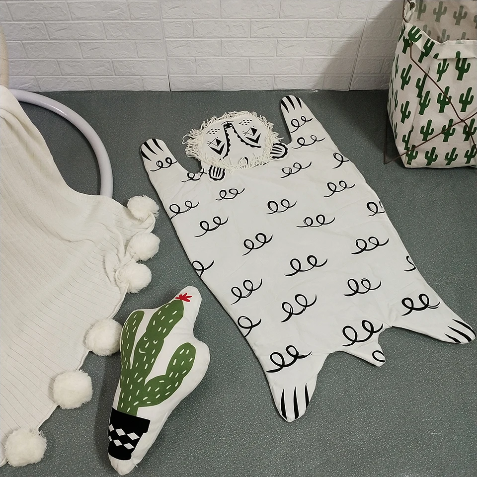 Креативные игровые коврики круглый ковер хлопковый коврик для игр с животными