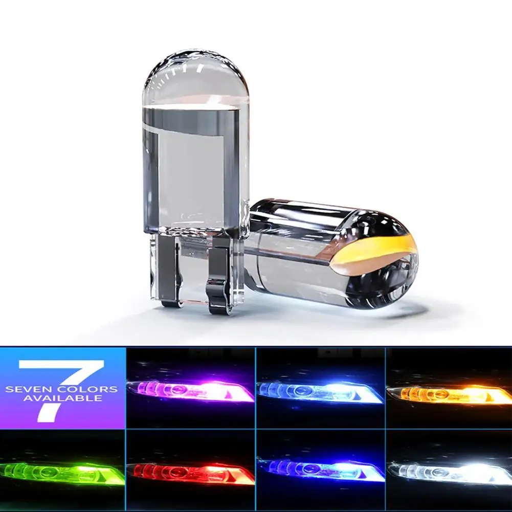 

10Pcs Auto Instrument Lamp Easy Installation Car Side Door Bulb 12V COB Car LED Wedges Parking Light