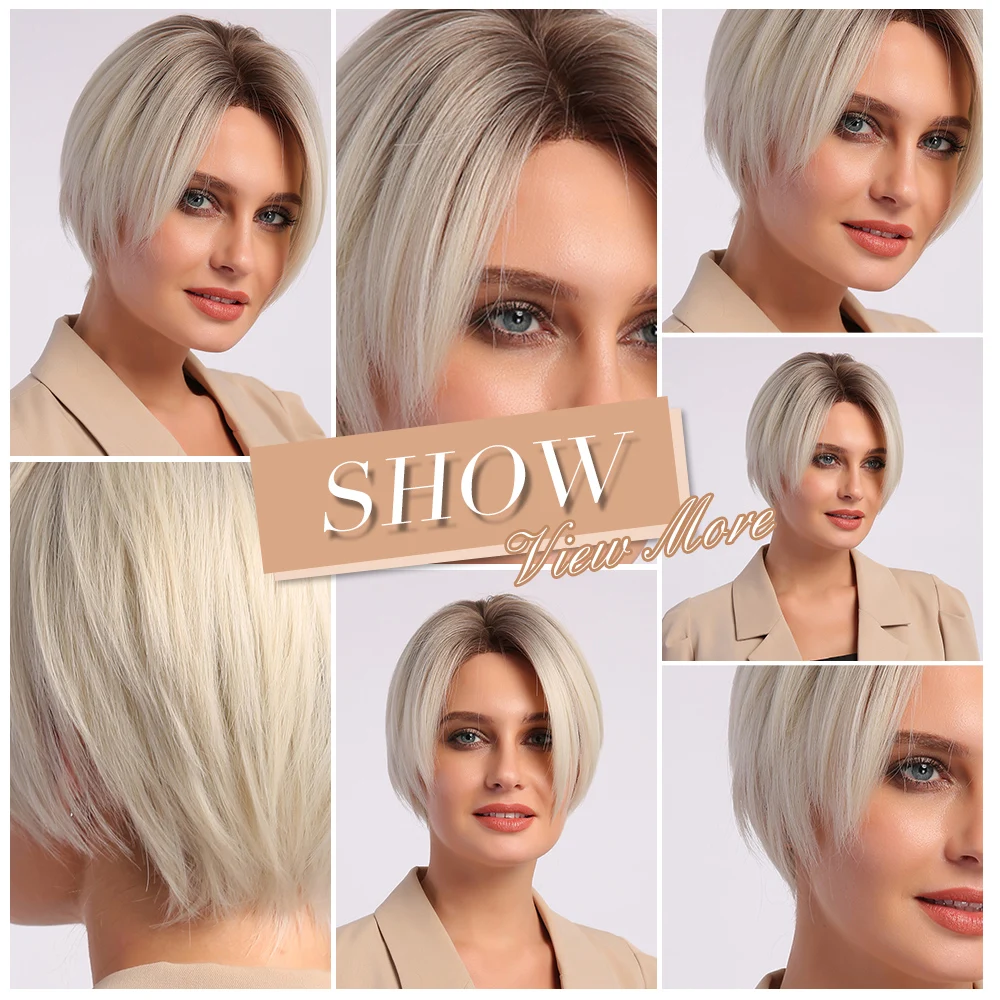 Короткие прямые парики GEMMA Bob для женщин натуральные синтетические волосы с