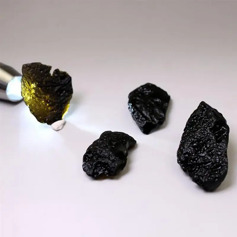 

4pcs Tektite Specimens Real Meteorite from Space Science Ornament for School