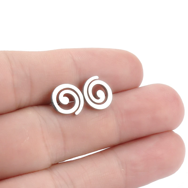 Новинка изысканные геометрические круглые матовые Металлические Мини серьги