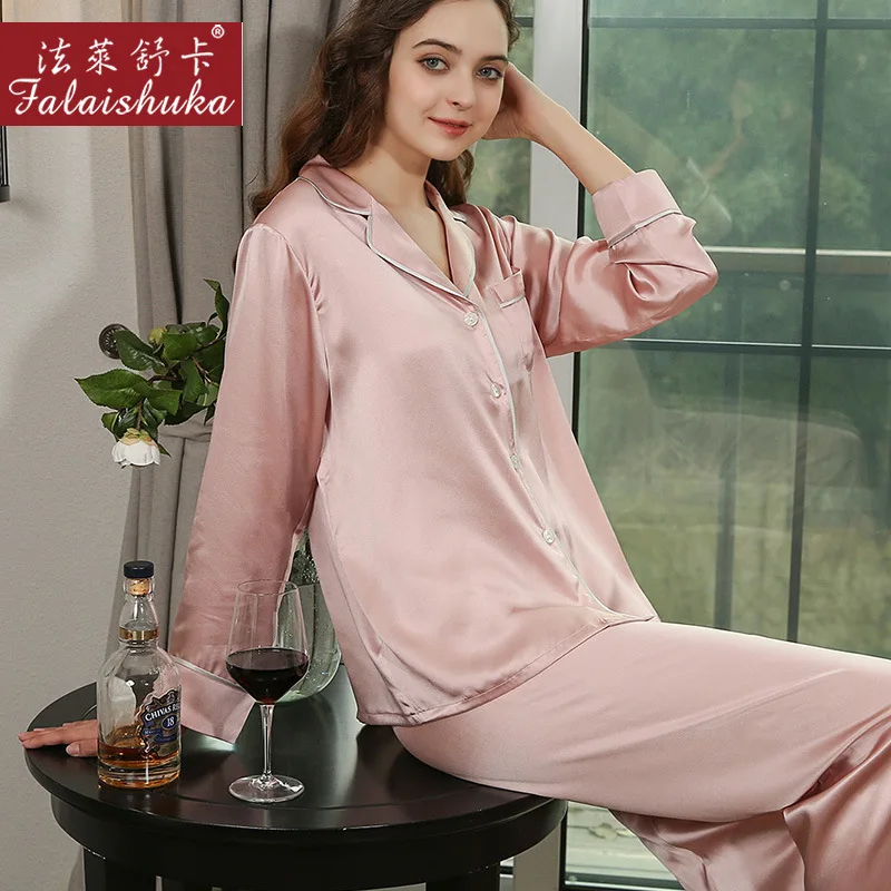 New 100% genuine silk pajamas sets women sleepwear Korean Elegant ArmyGreen fashion 100% pure silk womens pyjamas T8262
