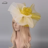fashion mix color handmade women lady large fascinators hat hair clip cocktail party wedding accessories bridal hairpieces