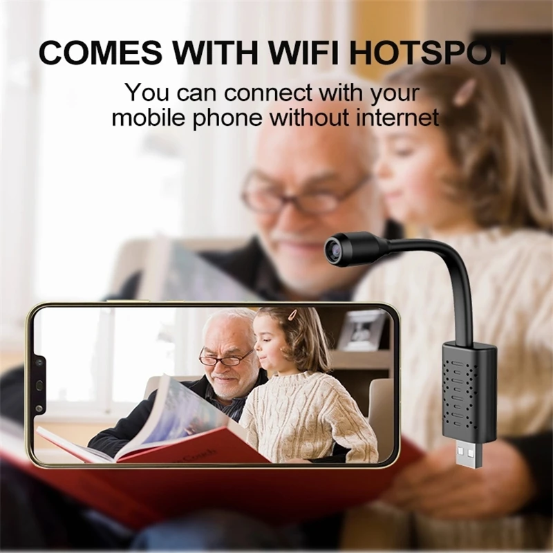 1080P Мини USB камера наблюдения с сотового телефона Удаленный просмотр портативный